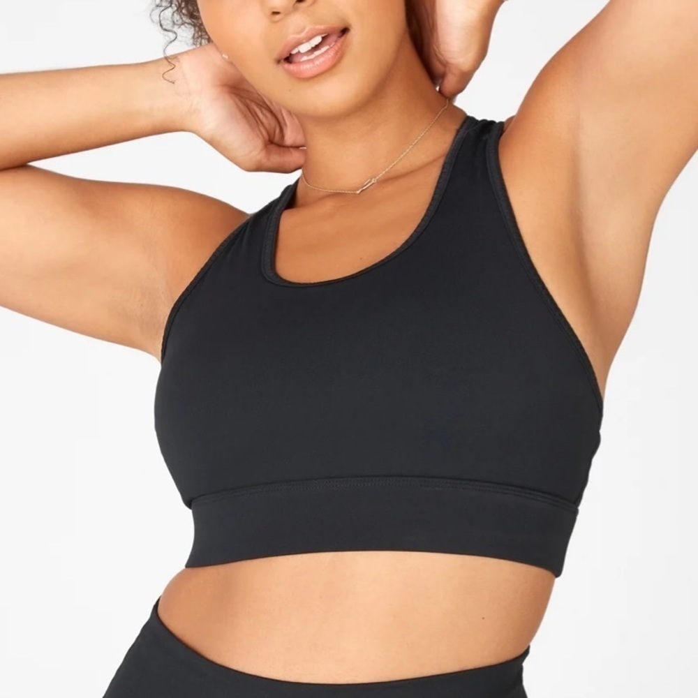 Fabletics on the go sports bra ll, black, new